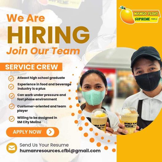 Mango Float Supreme Manila - Bacoor job hiring image