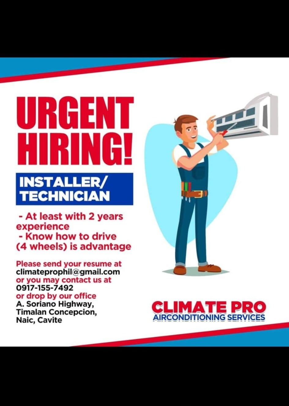 Climate Pro Air-conditioning Services - Naic job hiring image